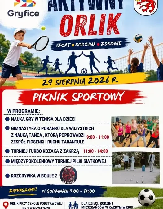 Piknik sportowy na Orliku w Gryficach – 29 sierpnia pełen atrakcji