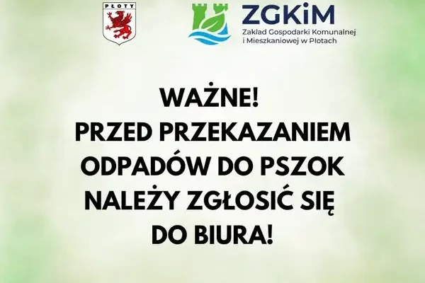 PSZOK w gminie Płoty: nowa procedura przyjmowania odpadów