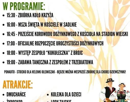 Dożynki Sołeckie w Sadlnie – święto plonów już dziś!
