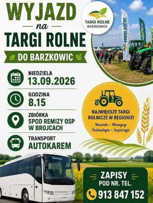 Darmowy wyjazd na XXXVIII Barzkowickie Targi Rolne AgroPomerania – zapisy trwają