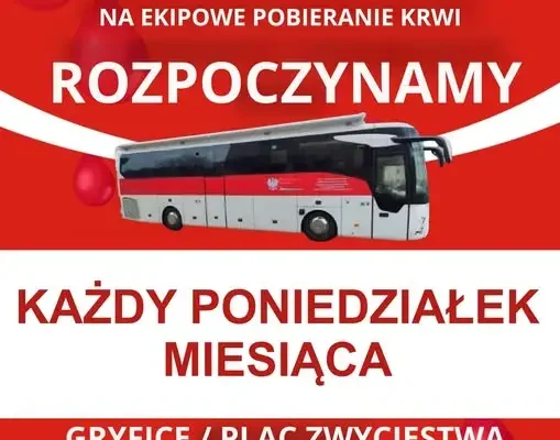 Krwibus w Gryficach – oddaj krew w każdy poniedziałek miesiąca
