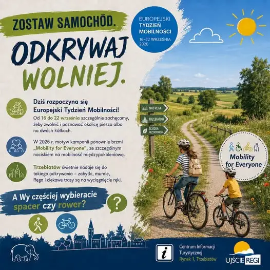 Europejski Tydzień Mobilności w Trzebiatowie – czas na spacer i rower