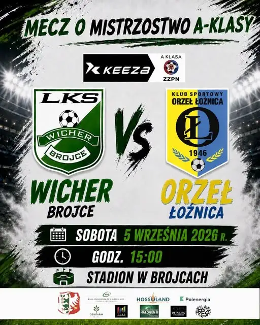 Wicher Brojce podejmie Orła Łożnica w 3. kolejce KEEZA Klasy A