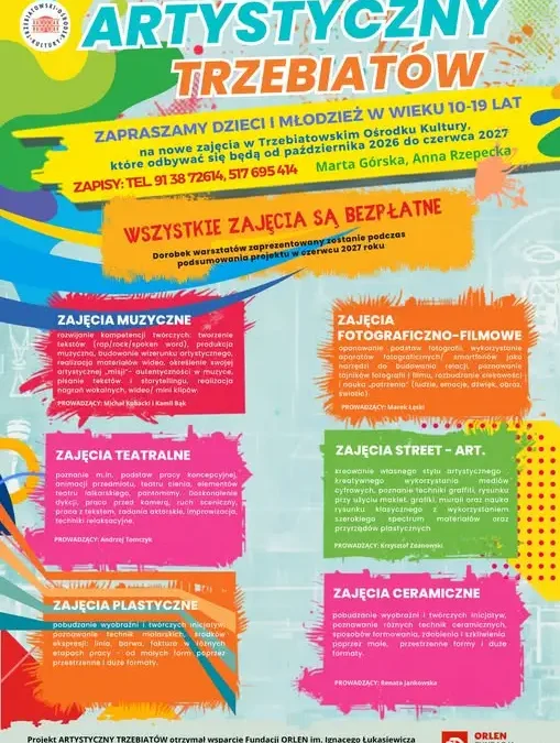 Artystyczny Trzebiatów: bezpłatne warsztaty dla dzieci i młodzieży od października