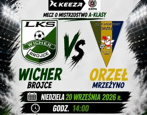 Wicher Brojce kontra Orzeł Mrzeżyno – 5. kolejka KEEZA Klasa A już w niedzielę