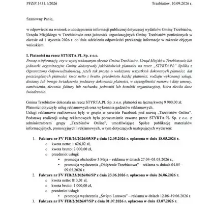 Trzebiatów: 9 tys. zł na promocję 9 wydarzeń na Facebooku. Burmistrz odpowiada na zarzuty