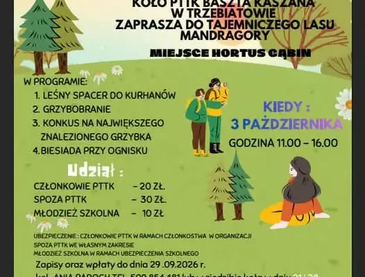 PTTK „Baszta Kaszana” z Trzebiatowa zaprasza na leśną wyprawę – zapisy do 29 września
