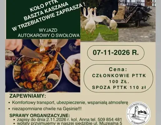 Jesienny wyjazd do Swołowa na pomorską gęsinę – zapisy do 2 listopada